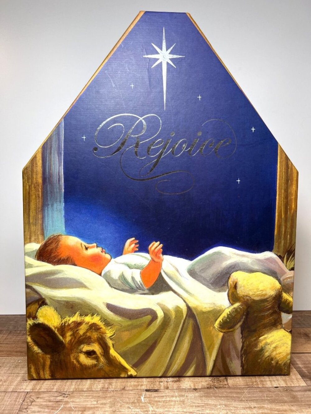 Nativity-Themed Decorative Box With Baby Jesus Box Heavy Cardboard Large